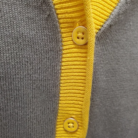 Talbots Grandpa Cardigan Colorblock Button Up Retro 70s - Picture 9 of 13